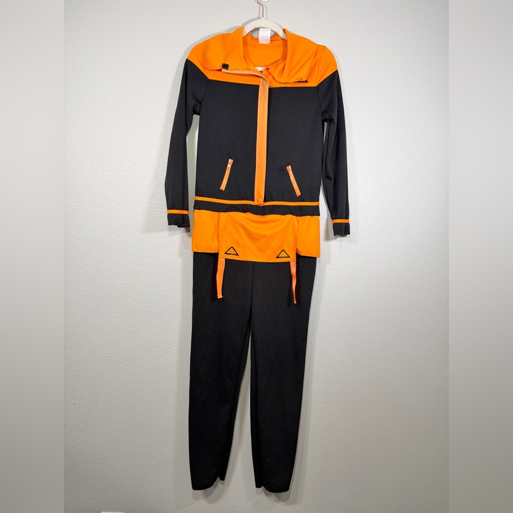 Fortnite Punk Costume Tracksuit Black Orange Video Game Cosplay H-Ween Adult XL